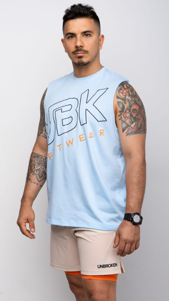 Musculosa Boxy unisex estampada cielo