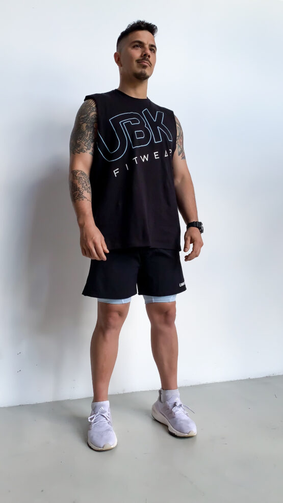 Musculosa Boxy unisex estampada negro - Imagen 2