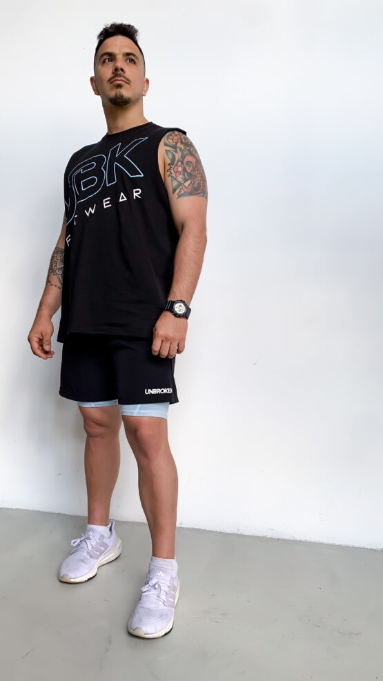 Musculosa Boxy unisex estampada negro - Imagen 3