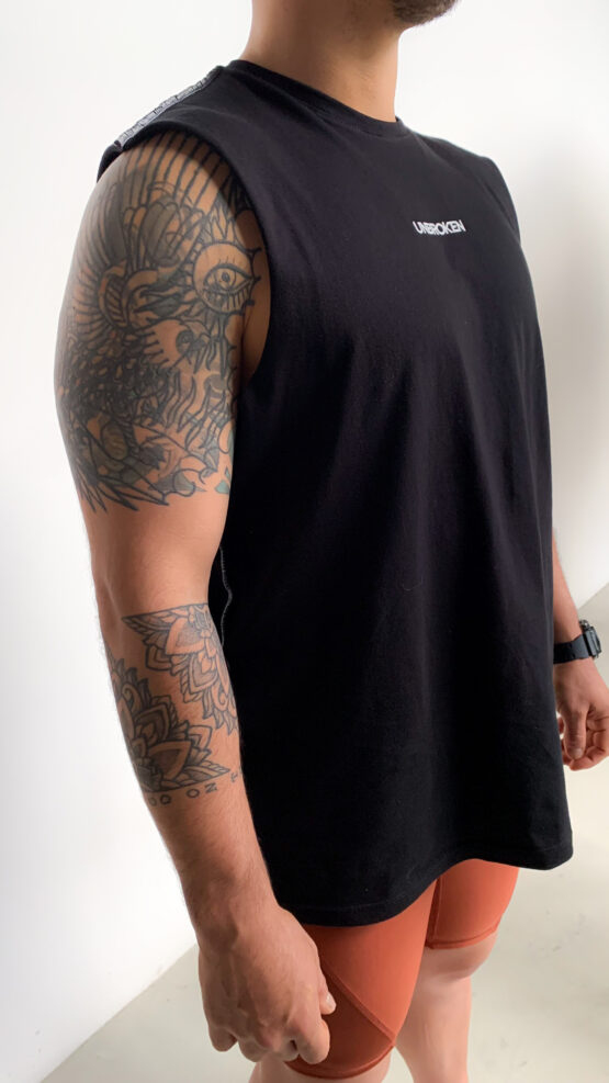 Musculosa Boxy unisex lisa negro - Imagen 2